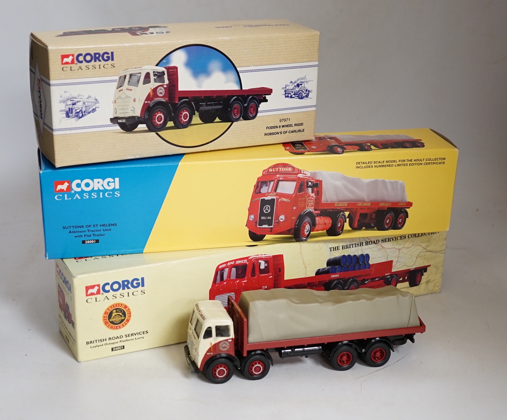 Eighteen boxed Corgi and Corgi Classics diecast commercial vehicles including tanker wagons, flatbed lorries, articulated box trailers, etc.